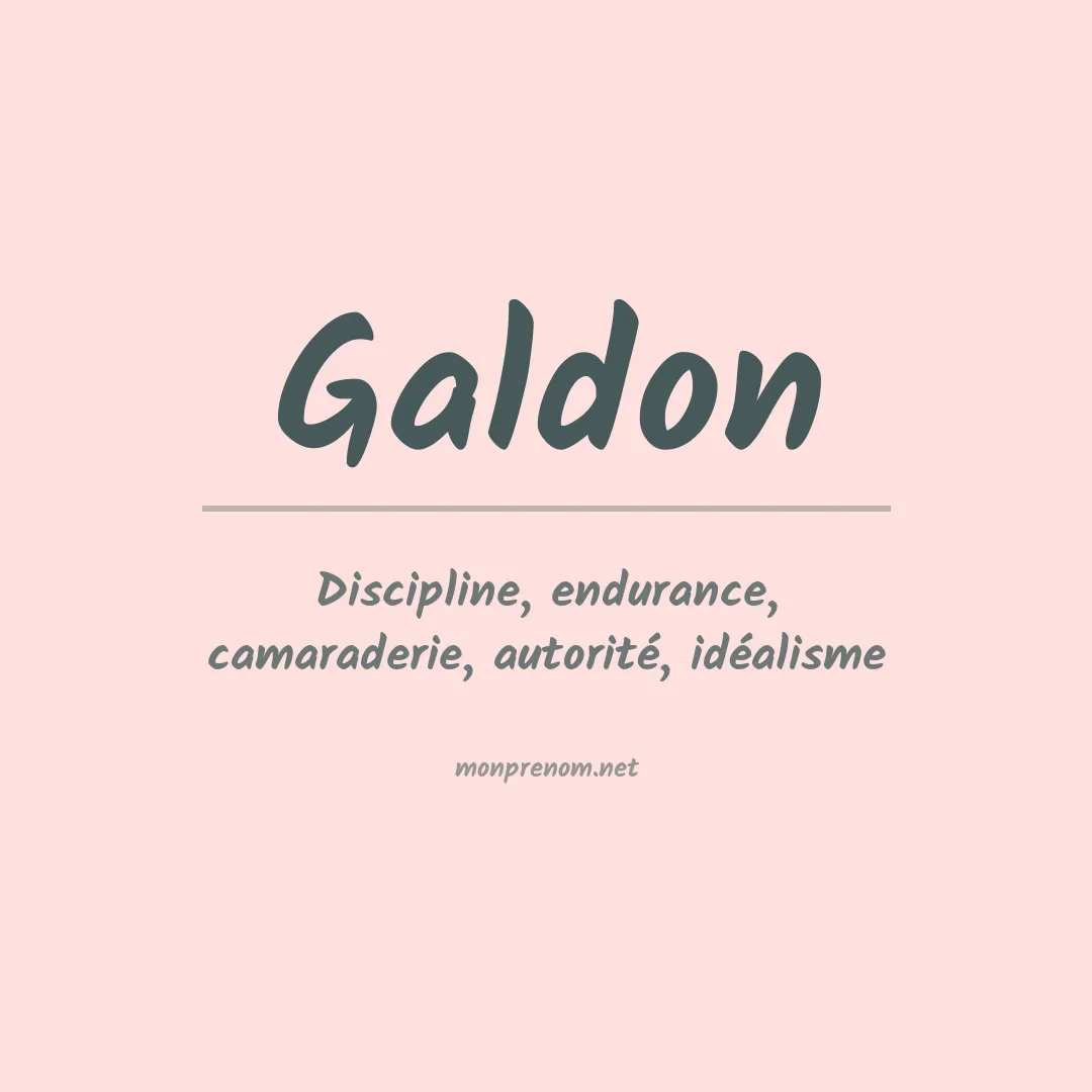 Signification du prénom Galdon