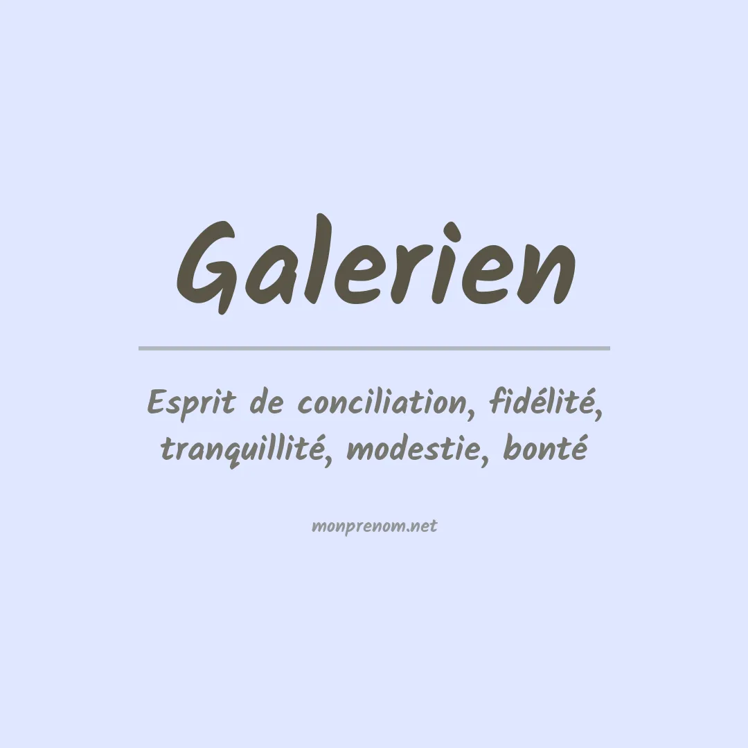 Signification du prénom Galerien