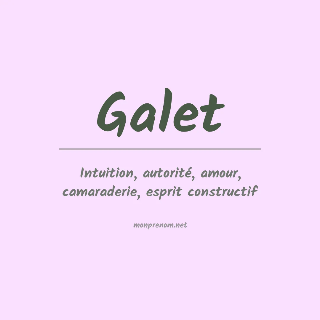 Signification du prénom Galet