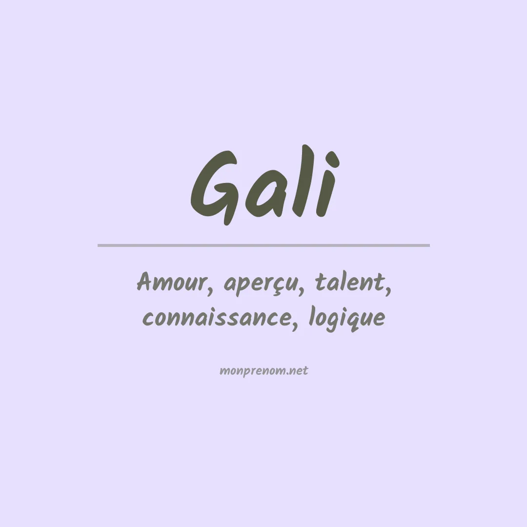 Prénom Gali