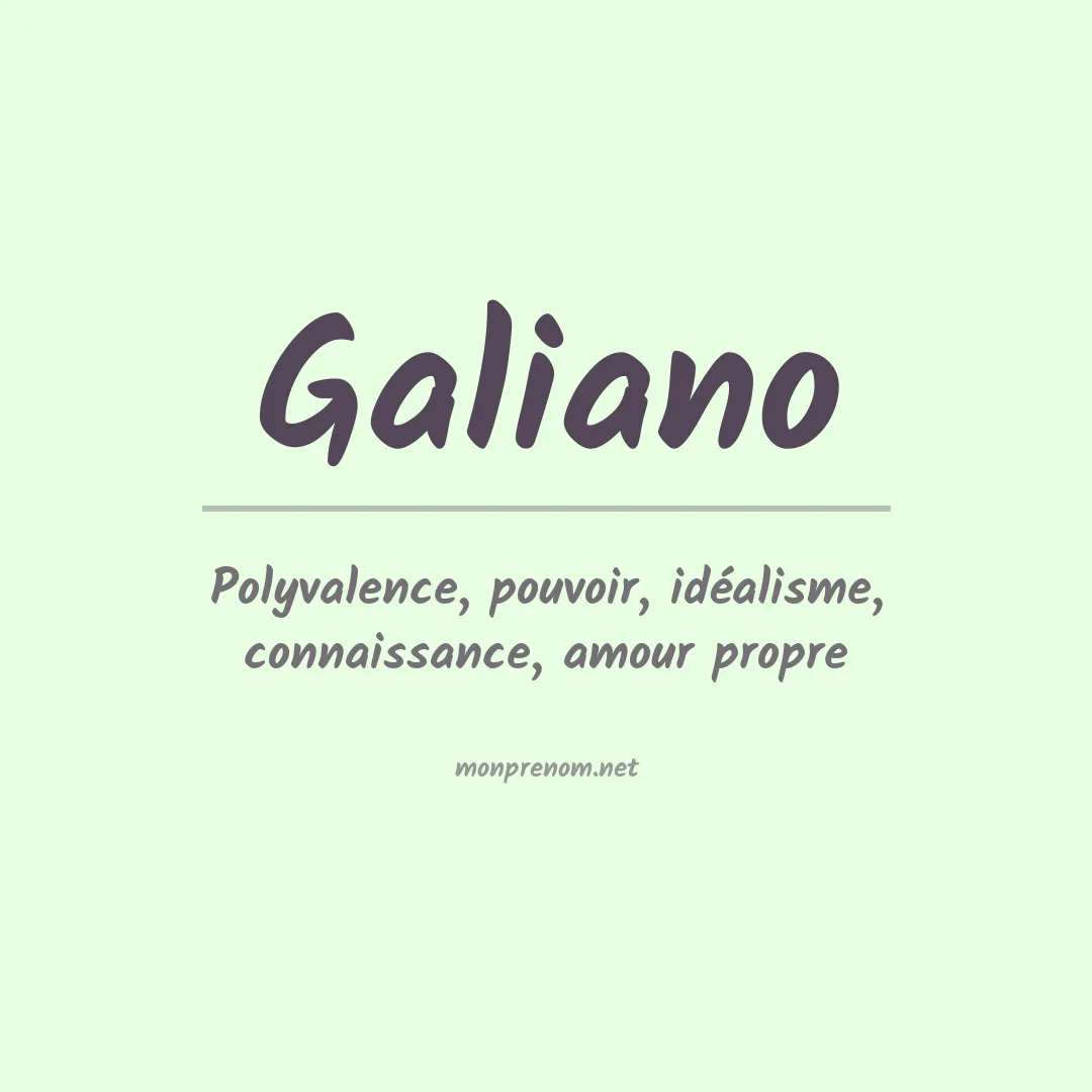 Prénom Galiano