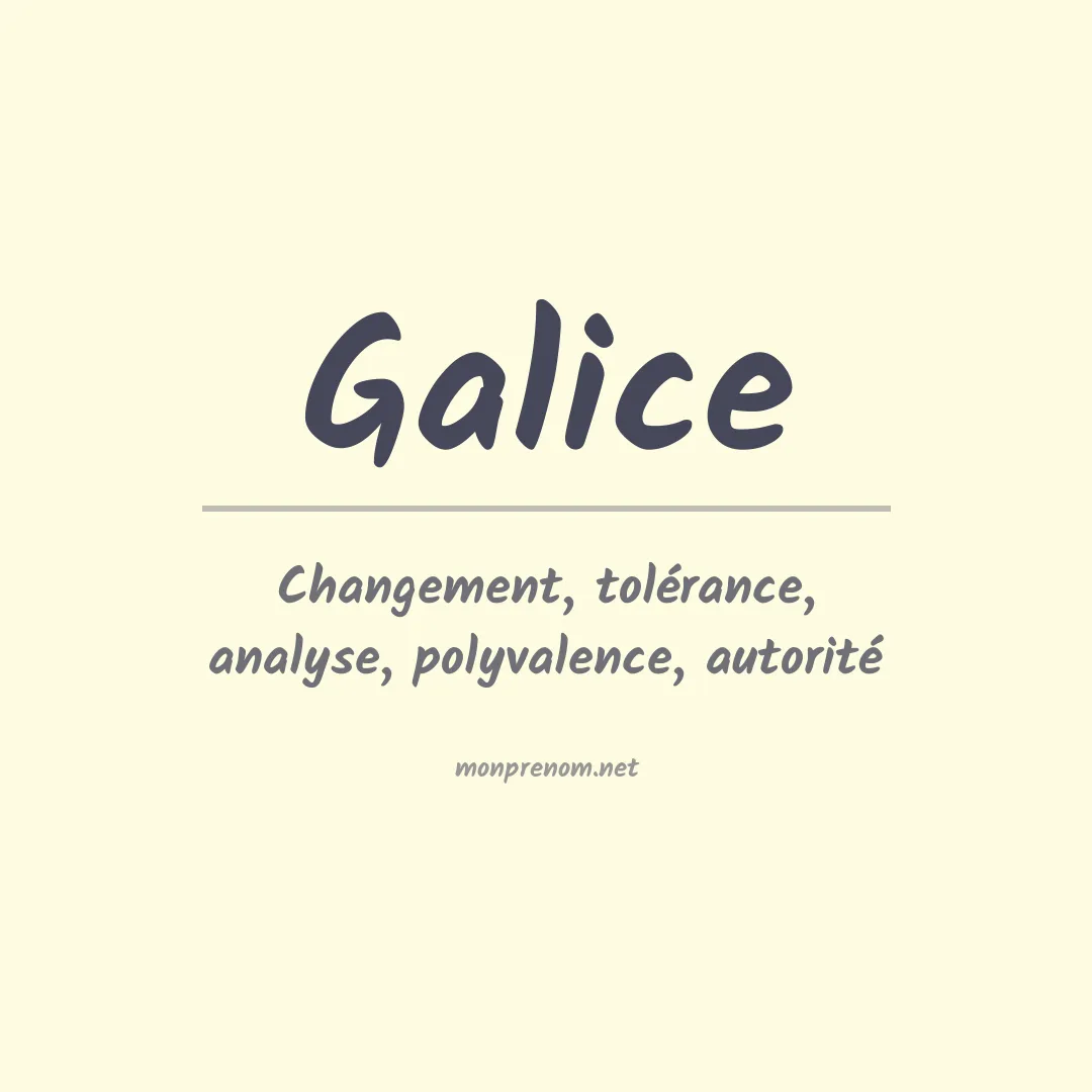 Signification du prénom Galice
