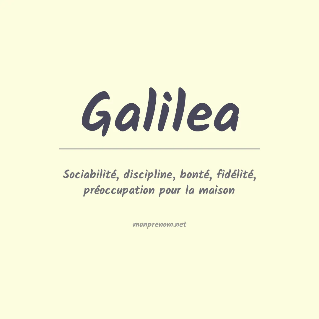 Signification du prénom Galilea