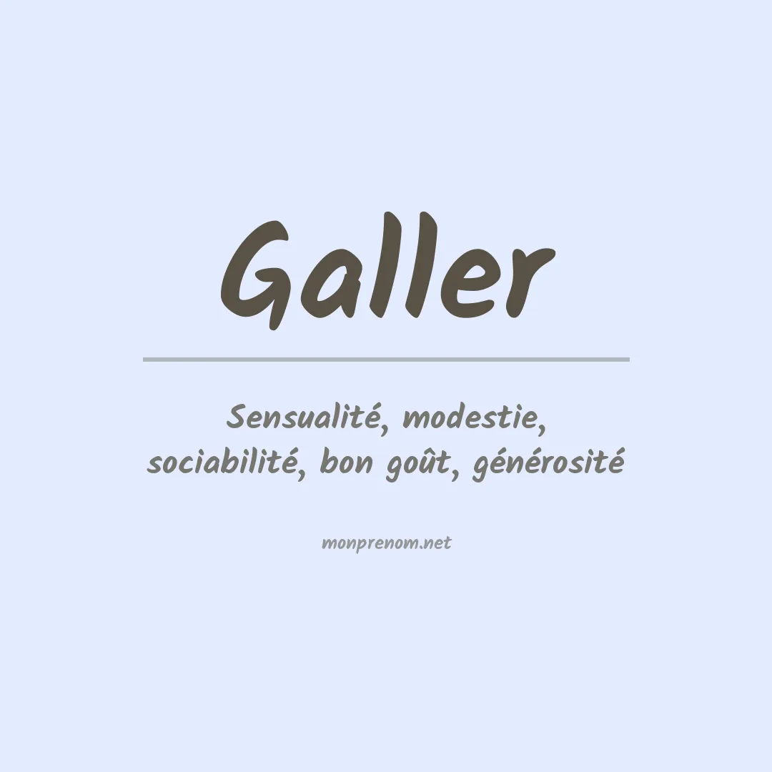 Prénom Galler