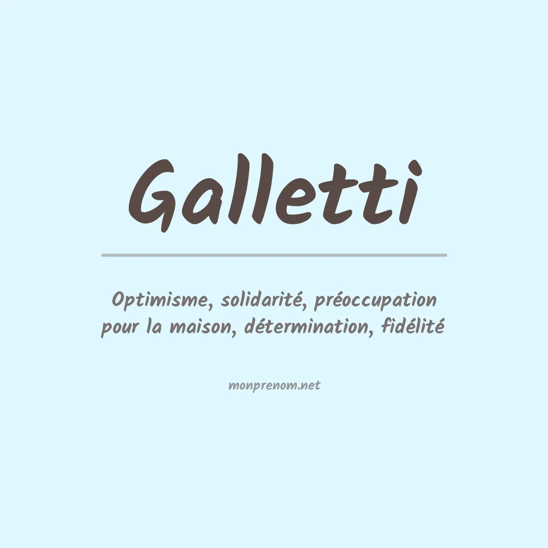 Prénom Galletti