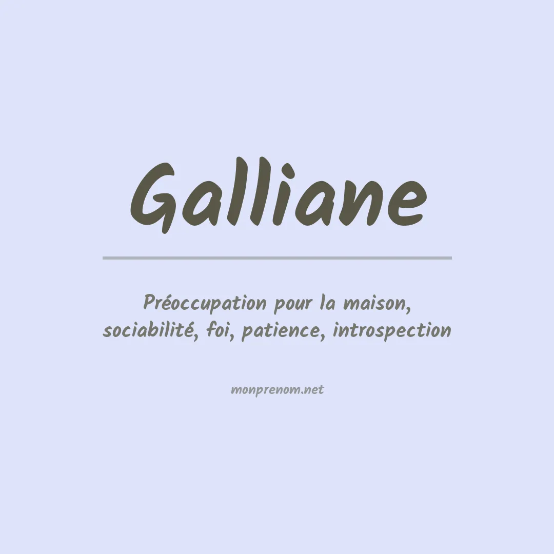 Signification du prénom Galliane