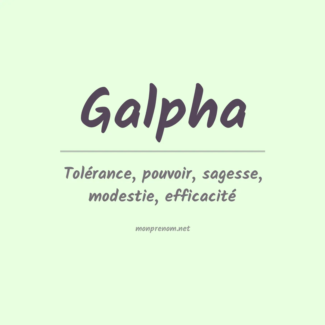 Signification du prénom Galpha