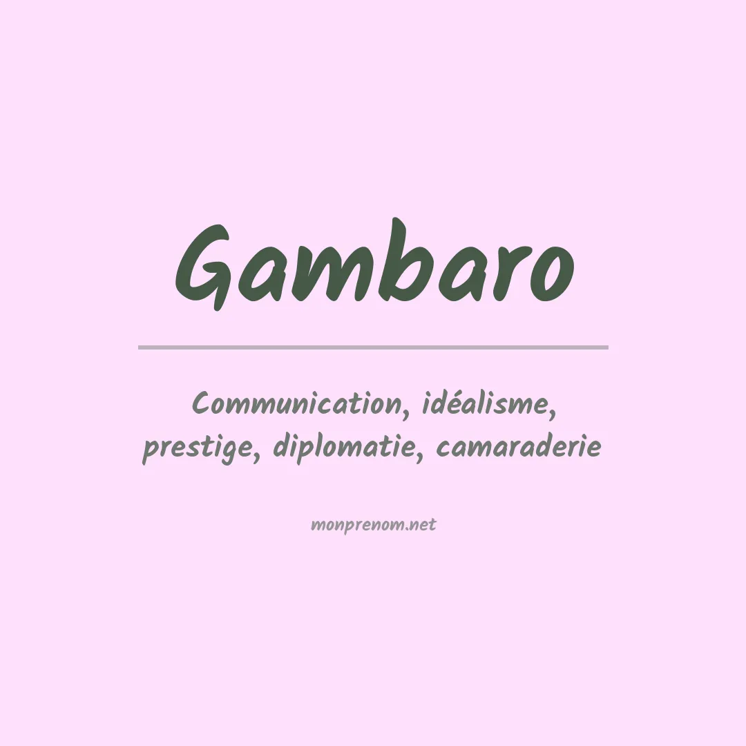 Prénom Gambaro