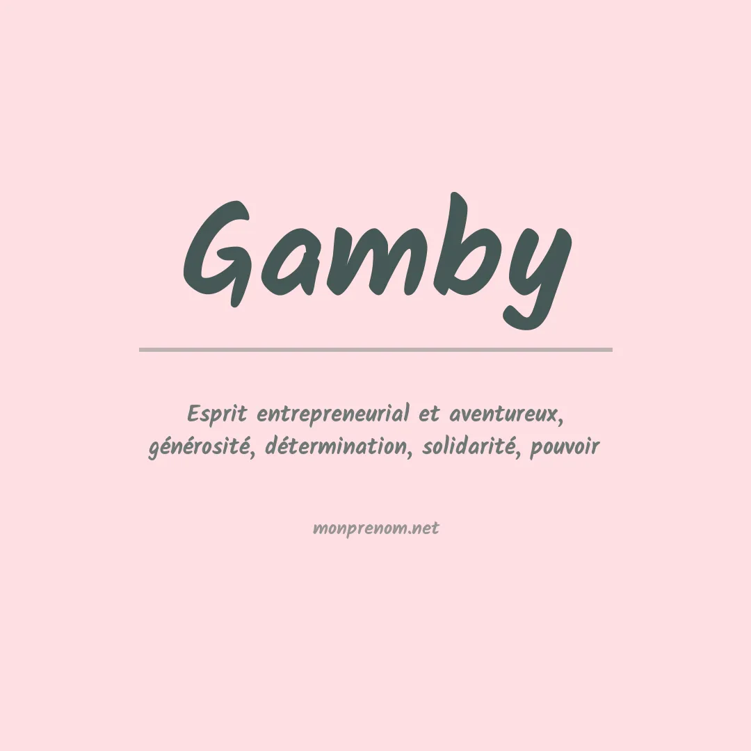Prénom Gamby