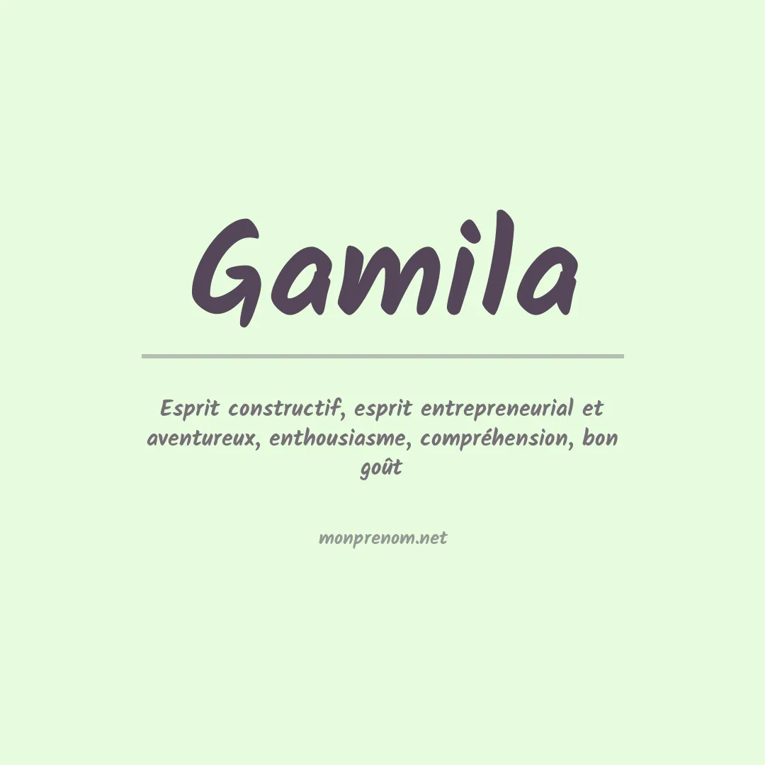 Signification du prénom Gamila