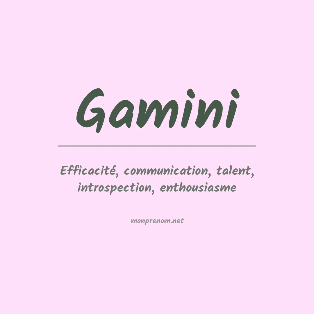 Signification du prénom Gamini