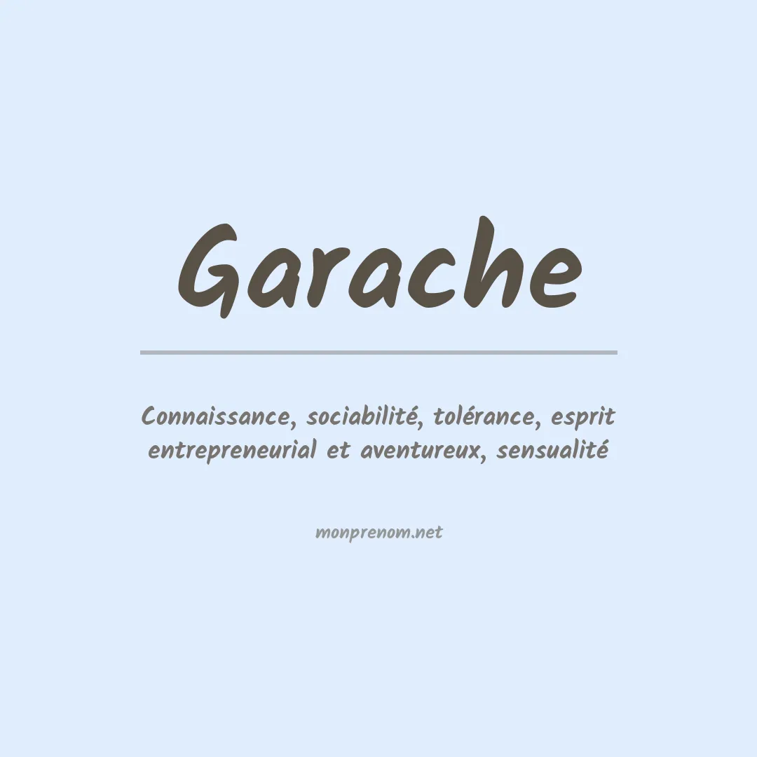 Signification du prénom Garache