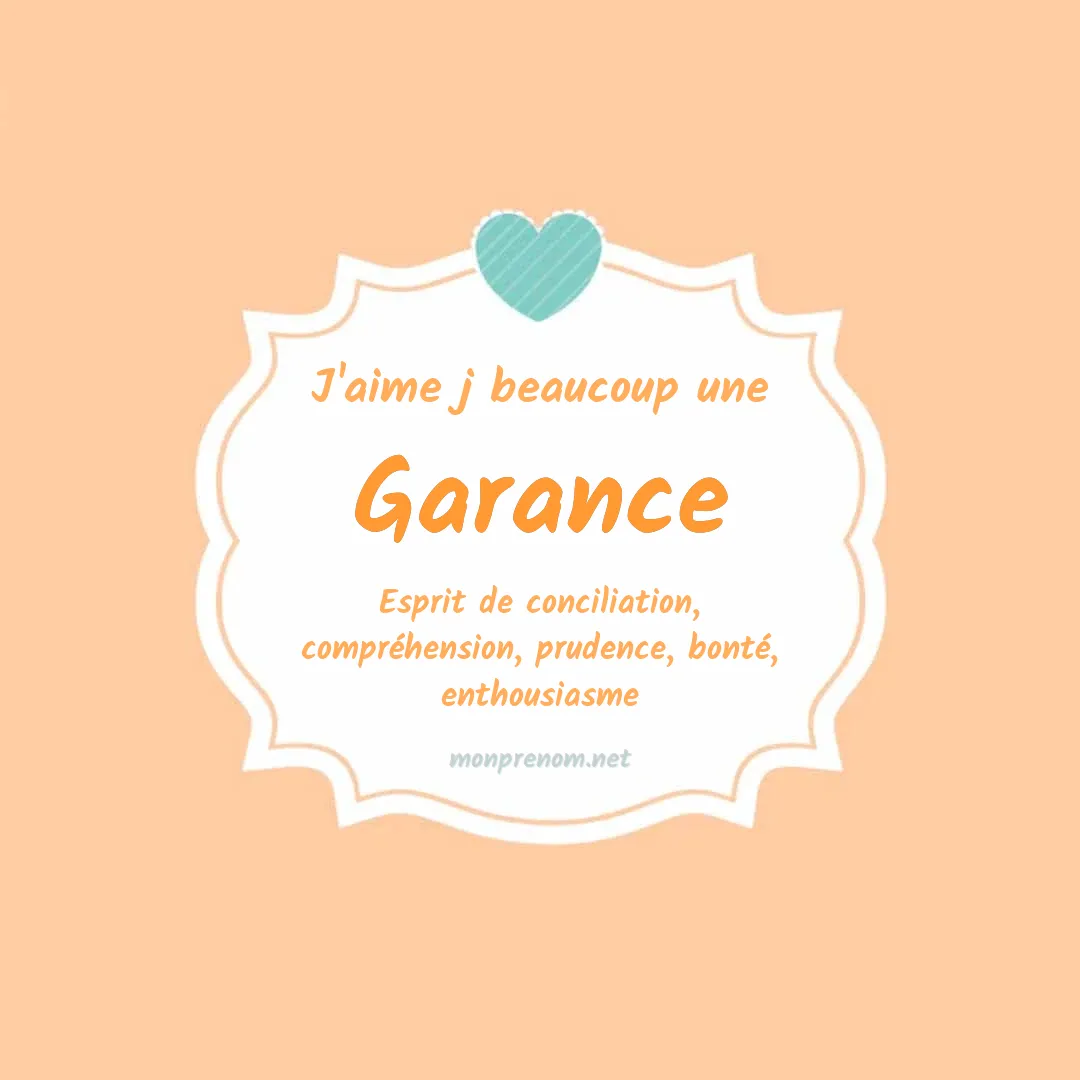 J'aime beaucoup Garance