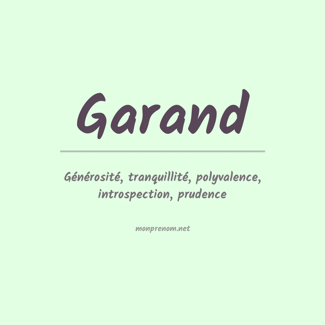 Prénom Garand