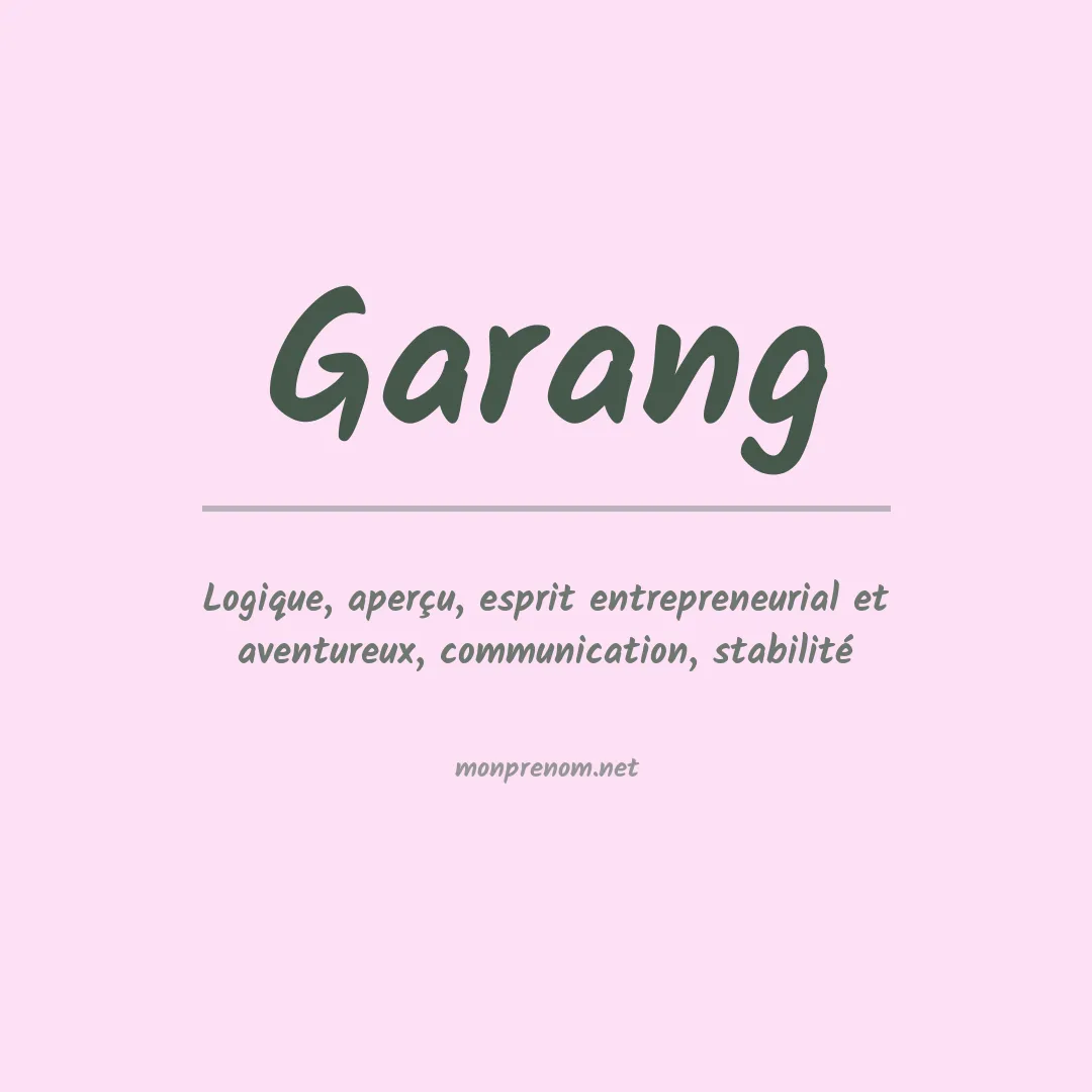 Signification du prénom Garang