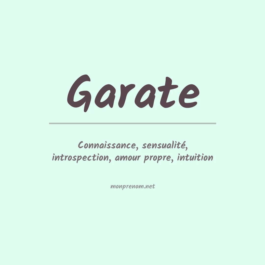 Prénom Garate