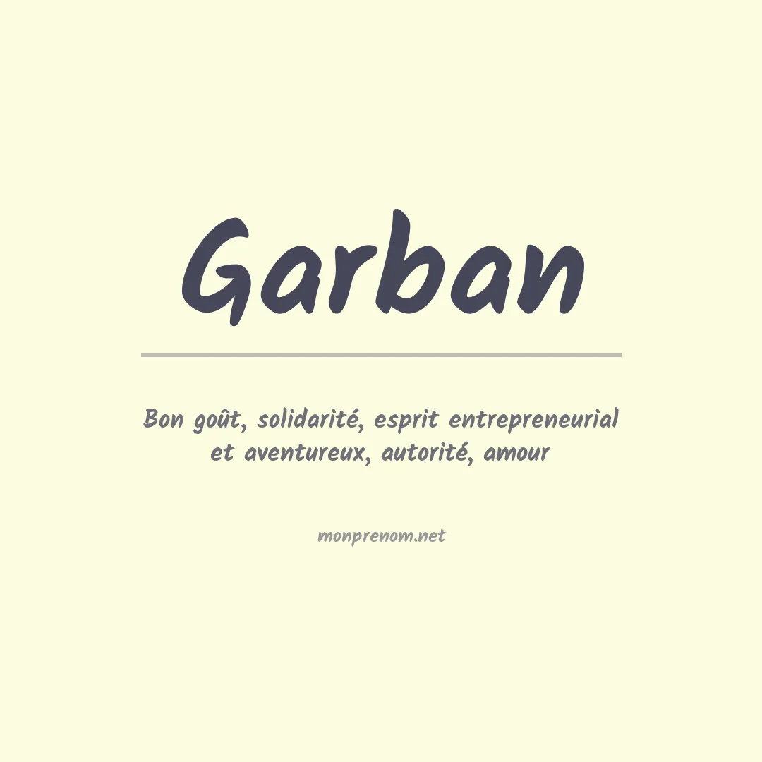 Signification du prénom Garban