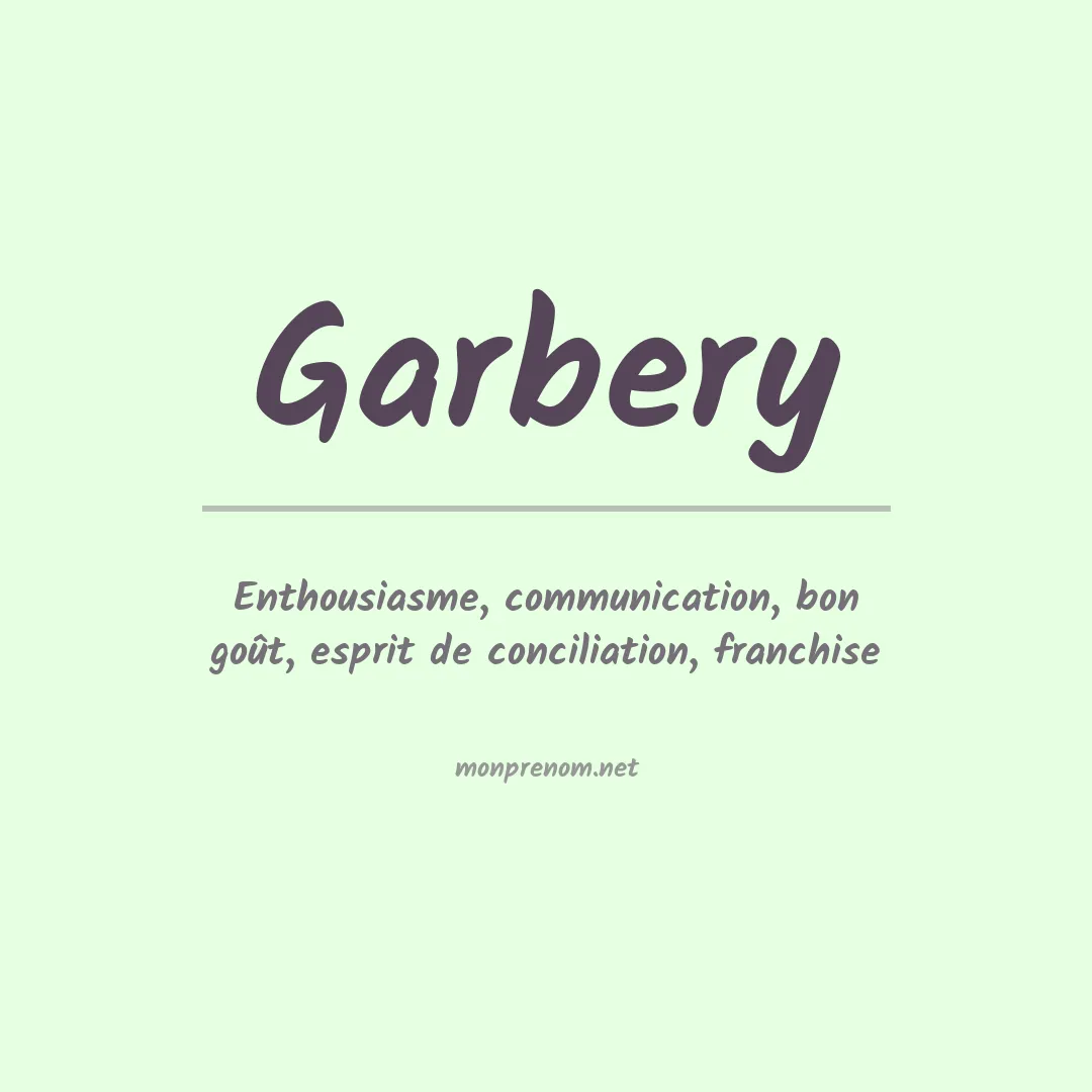 Signification du prénom Garbery