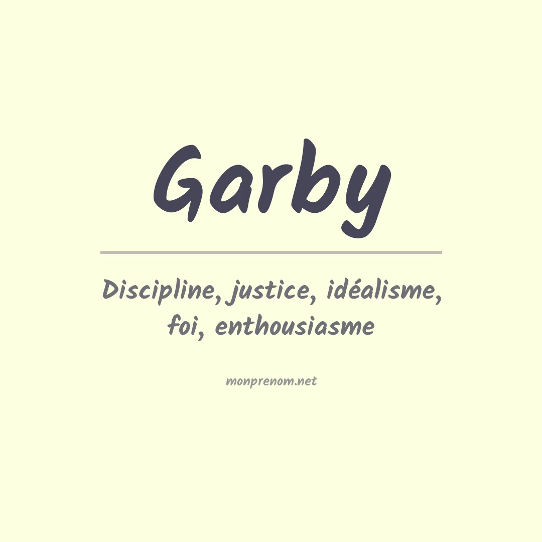 Signification du prénom Garby