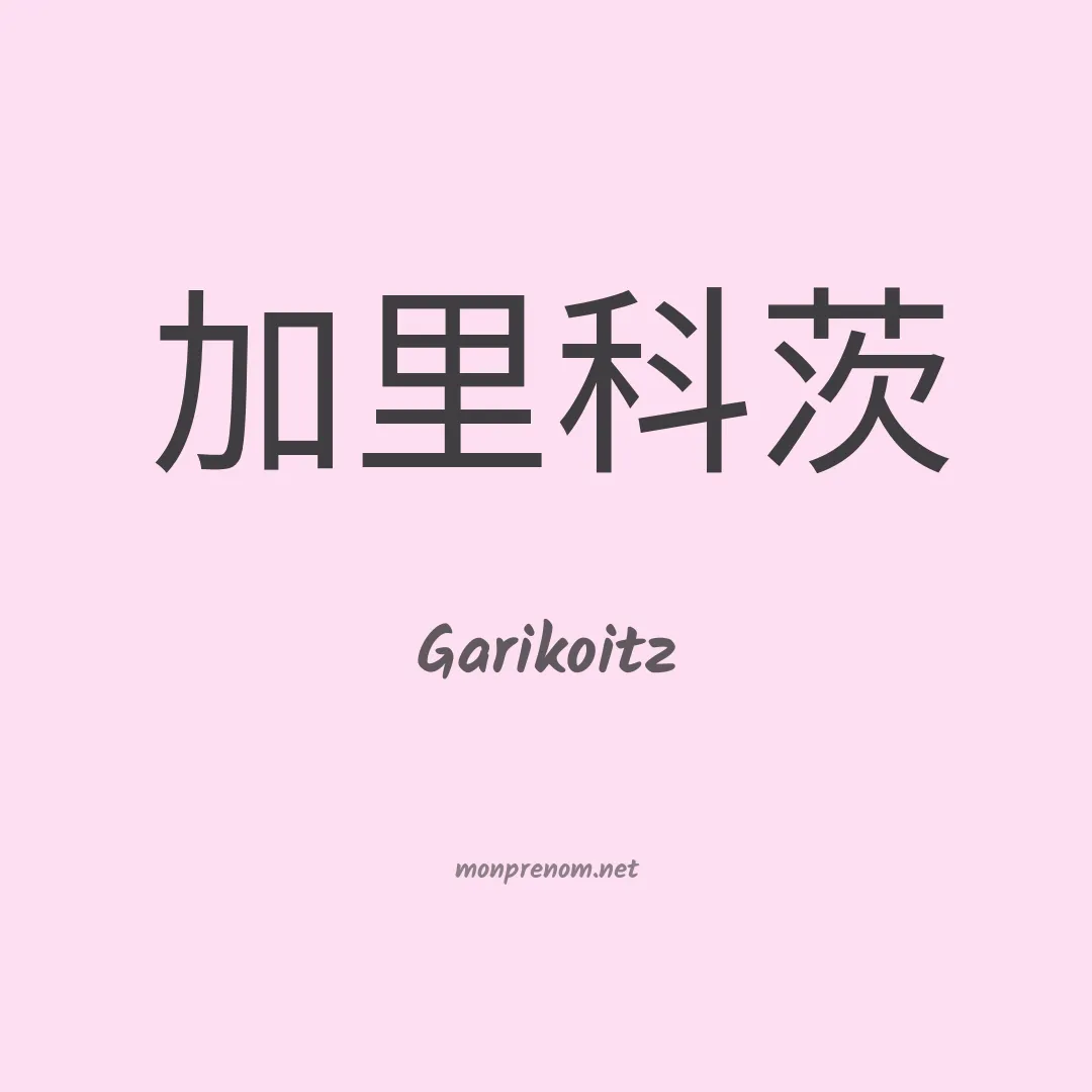 Garikoitz en chinois
