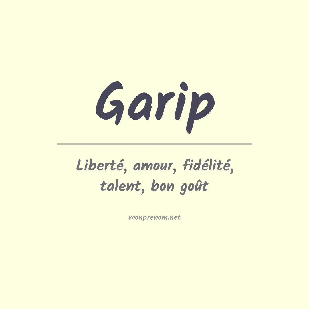 Prénom Garip