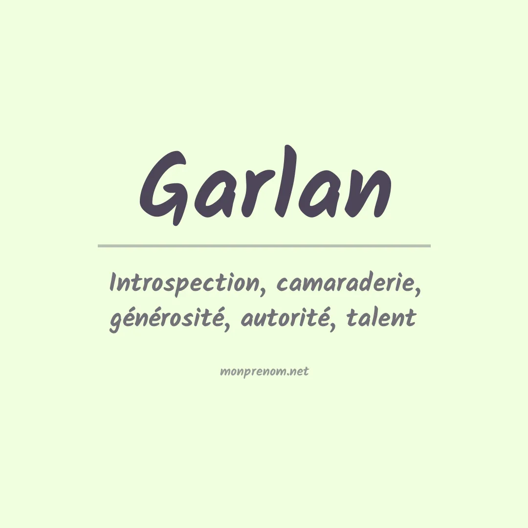 Signification du prénom Garlan