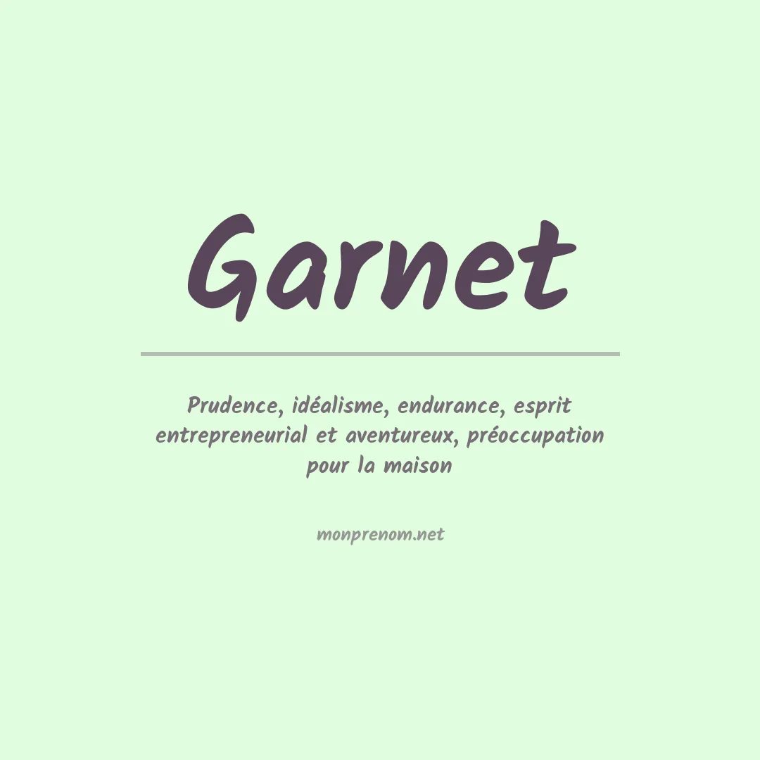 Prénom Garnet