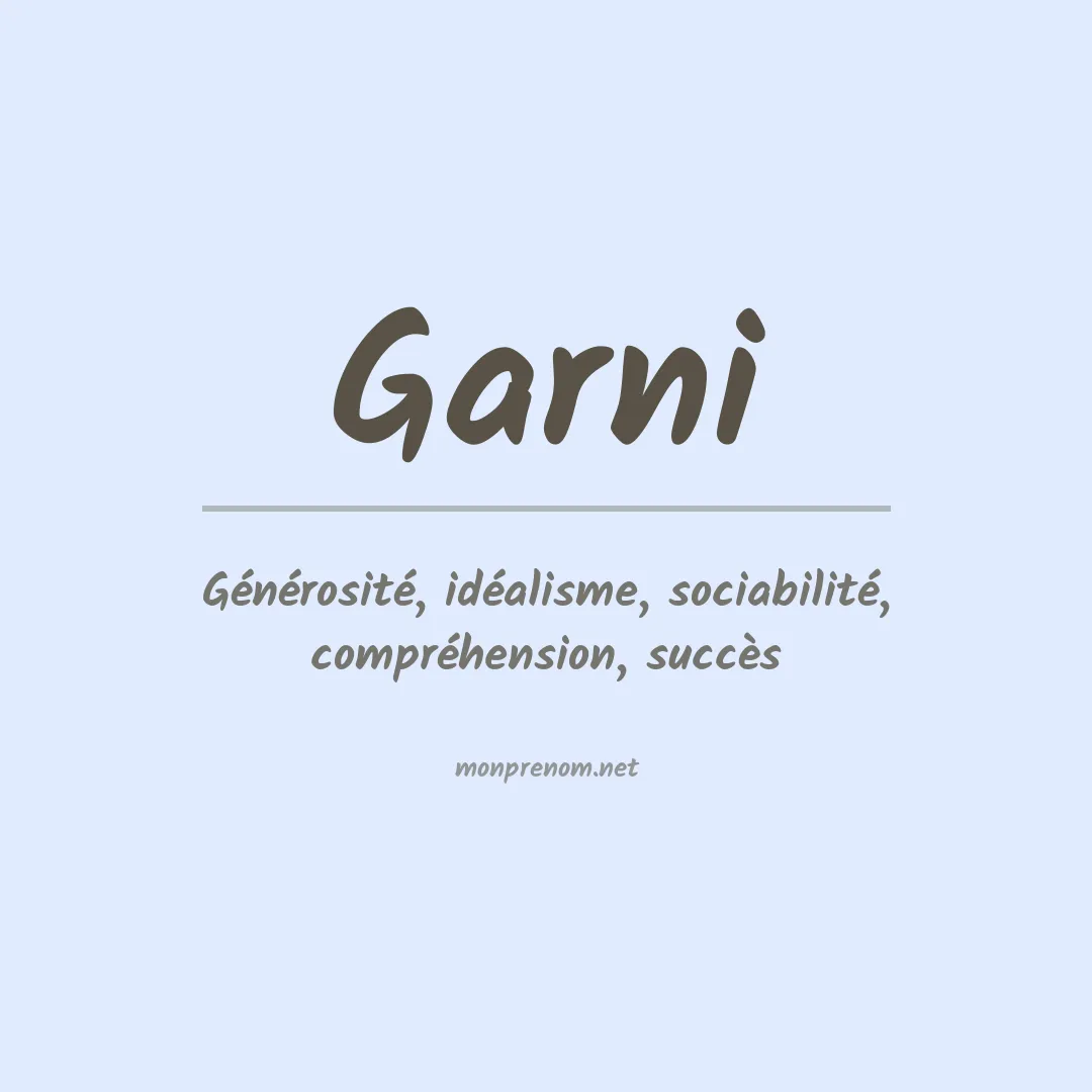 Signification du prénom Garni