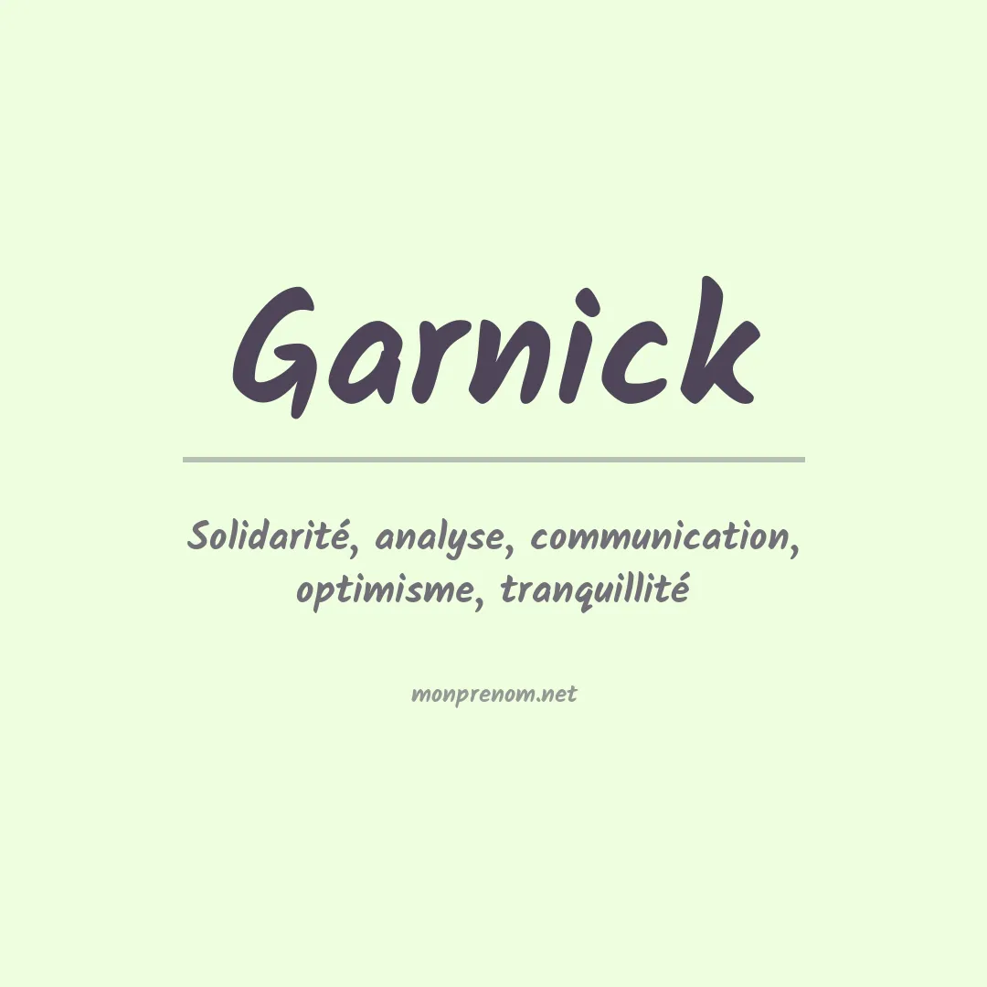 Prénom Garnick