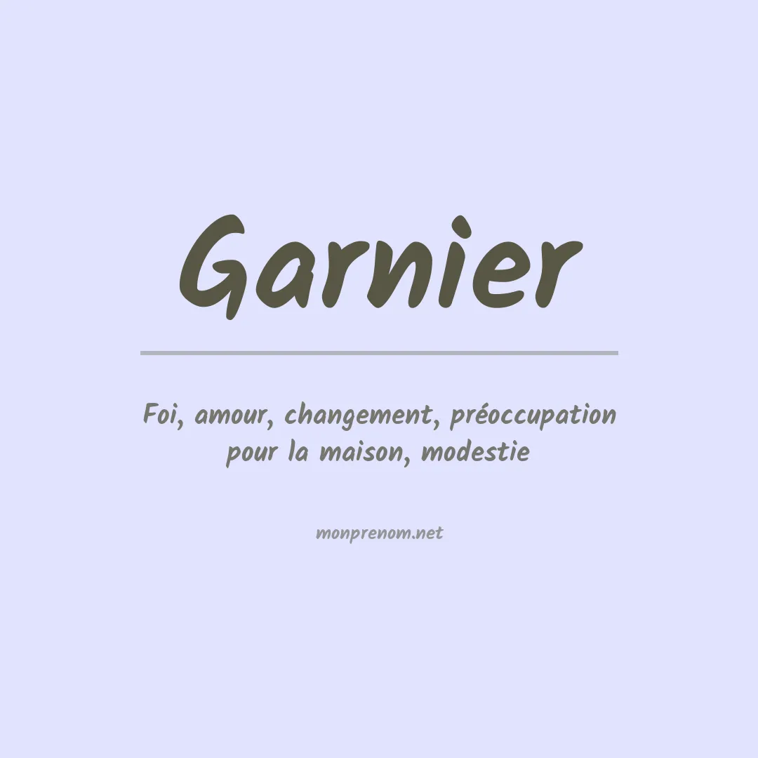 Prénom Garnier