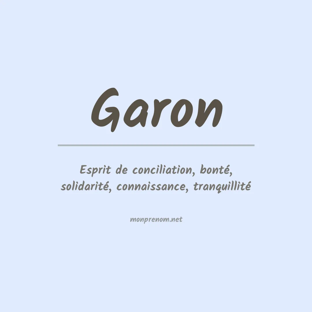 Prénom Garon