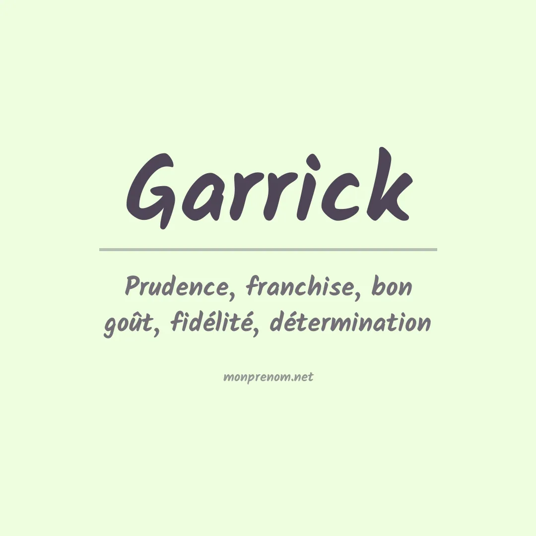 Prénom Garrick