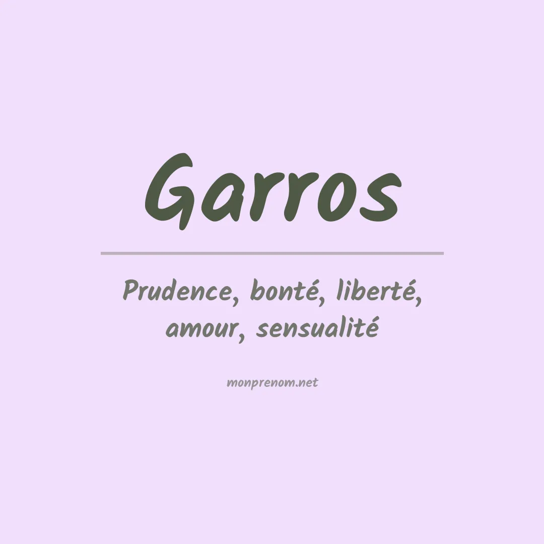 Signification du prénom Garros