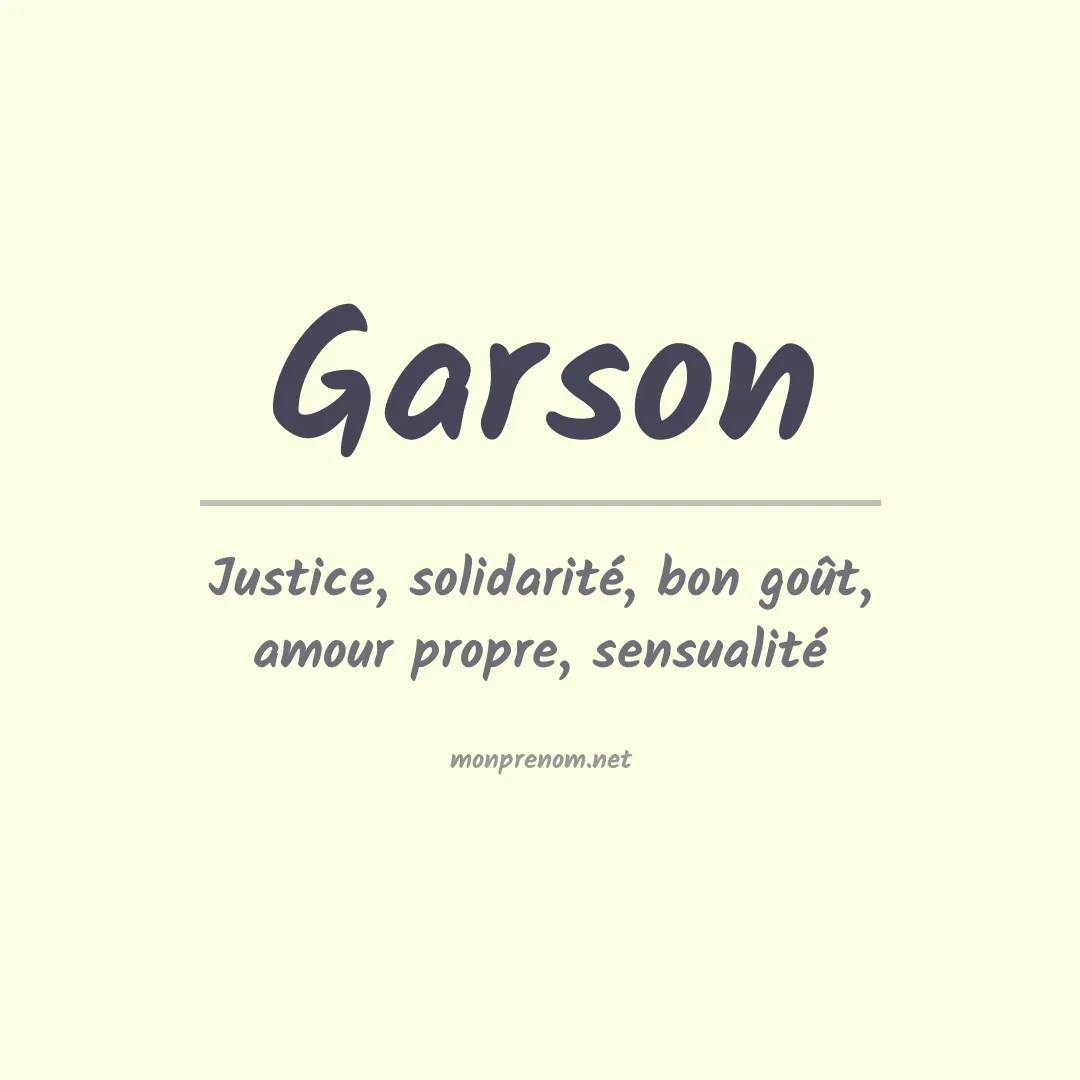 Prénom Garson