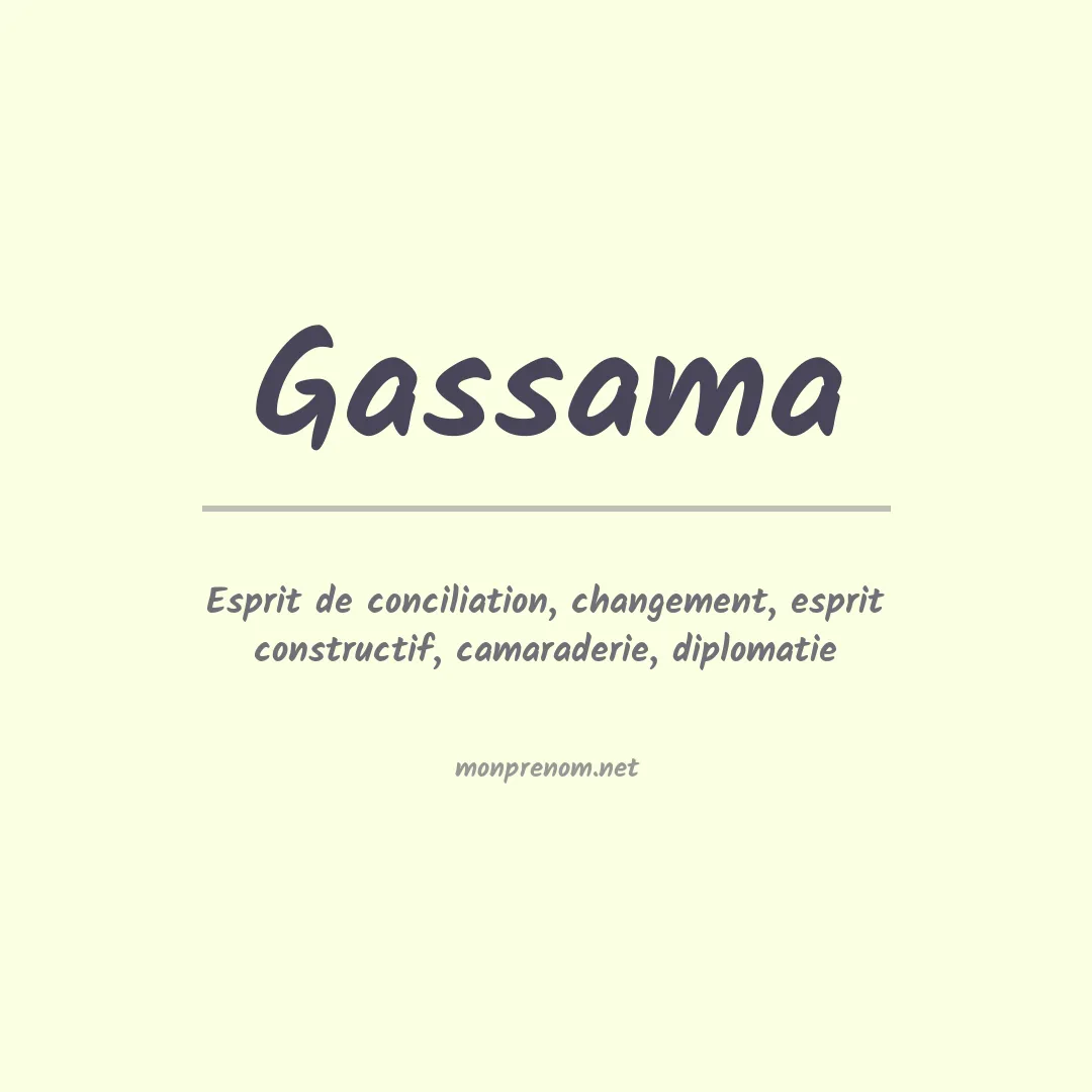 Signification du prénom Gassama