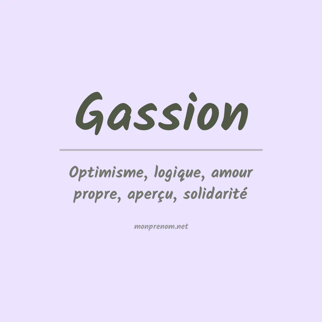 Signification du prénom Gassion