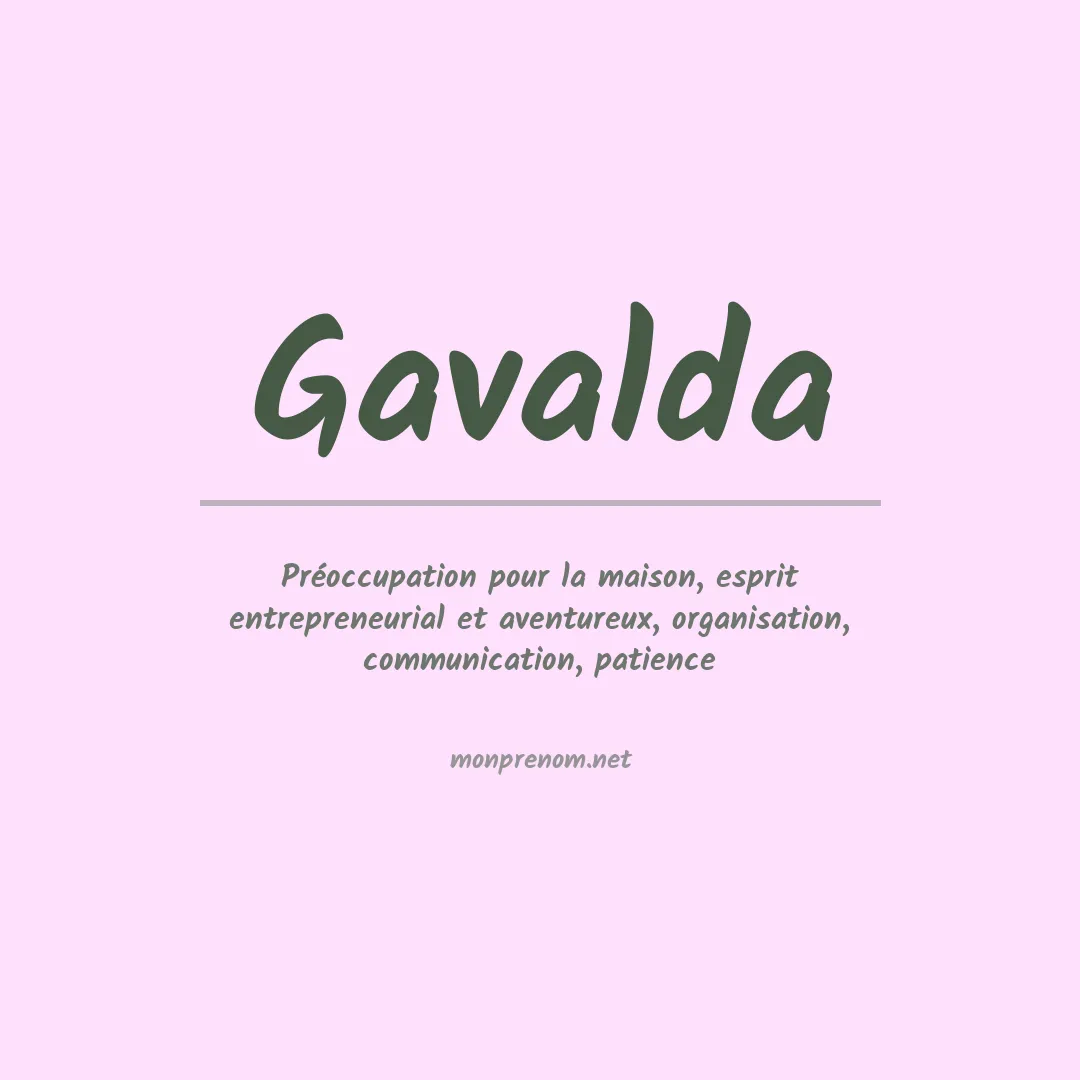 Signification du prénom Gavalda