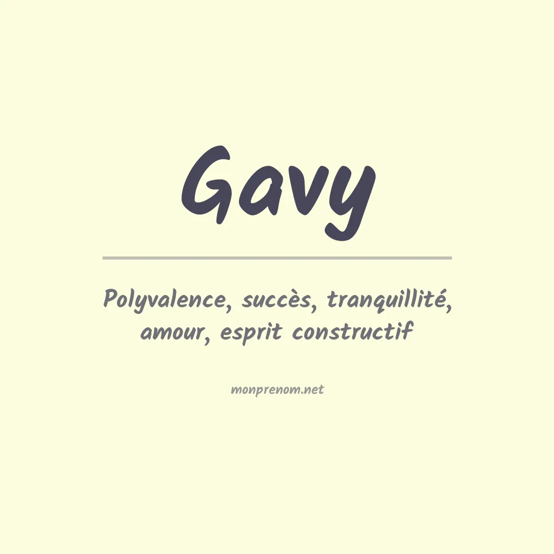 Signification du prénom Gavy