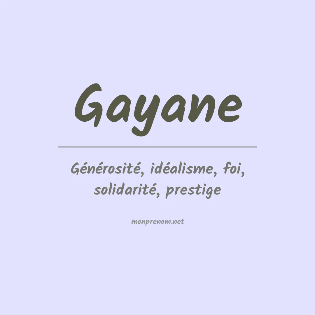 Signification du prénom Gayane