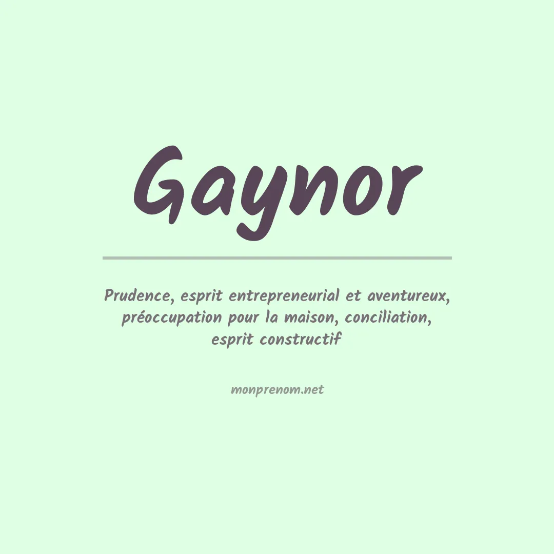 Prénom Gaynor