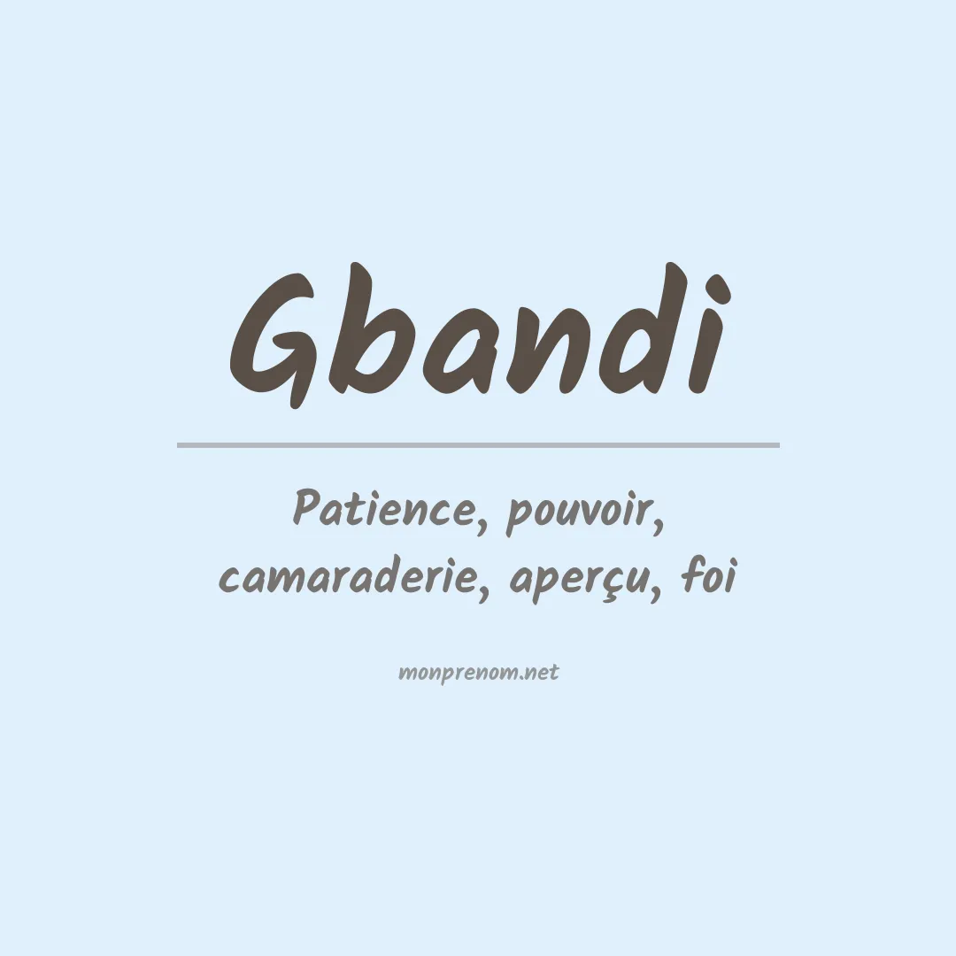 Prénom Gbandi