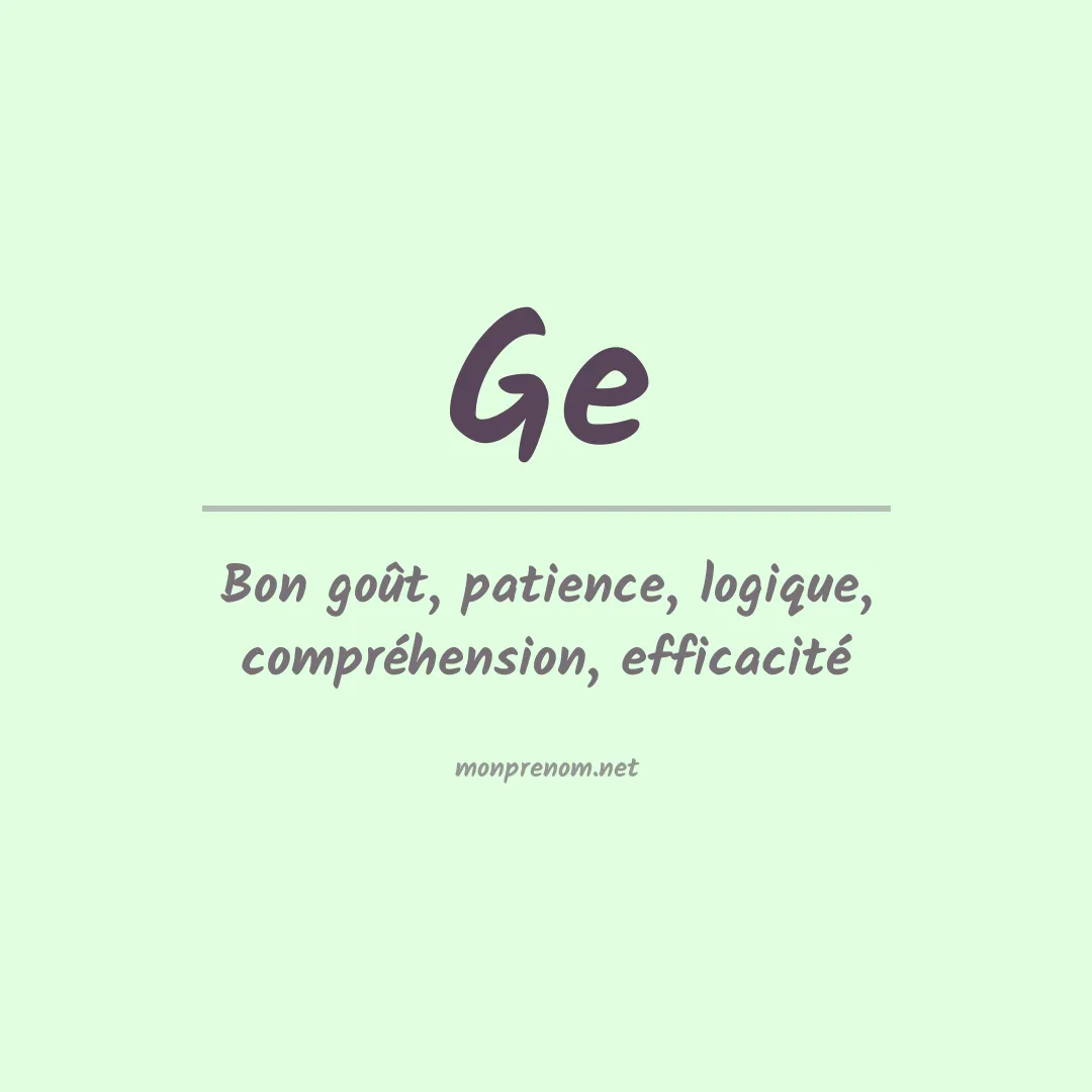Prénom Ge