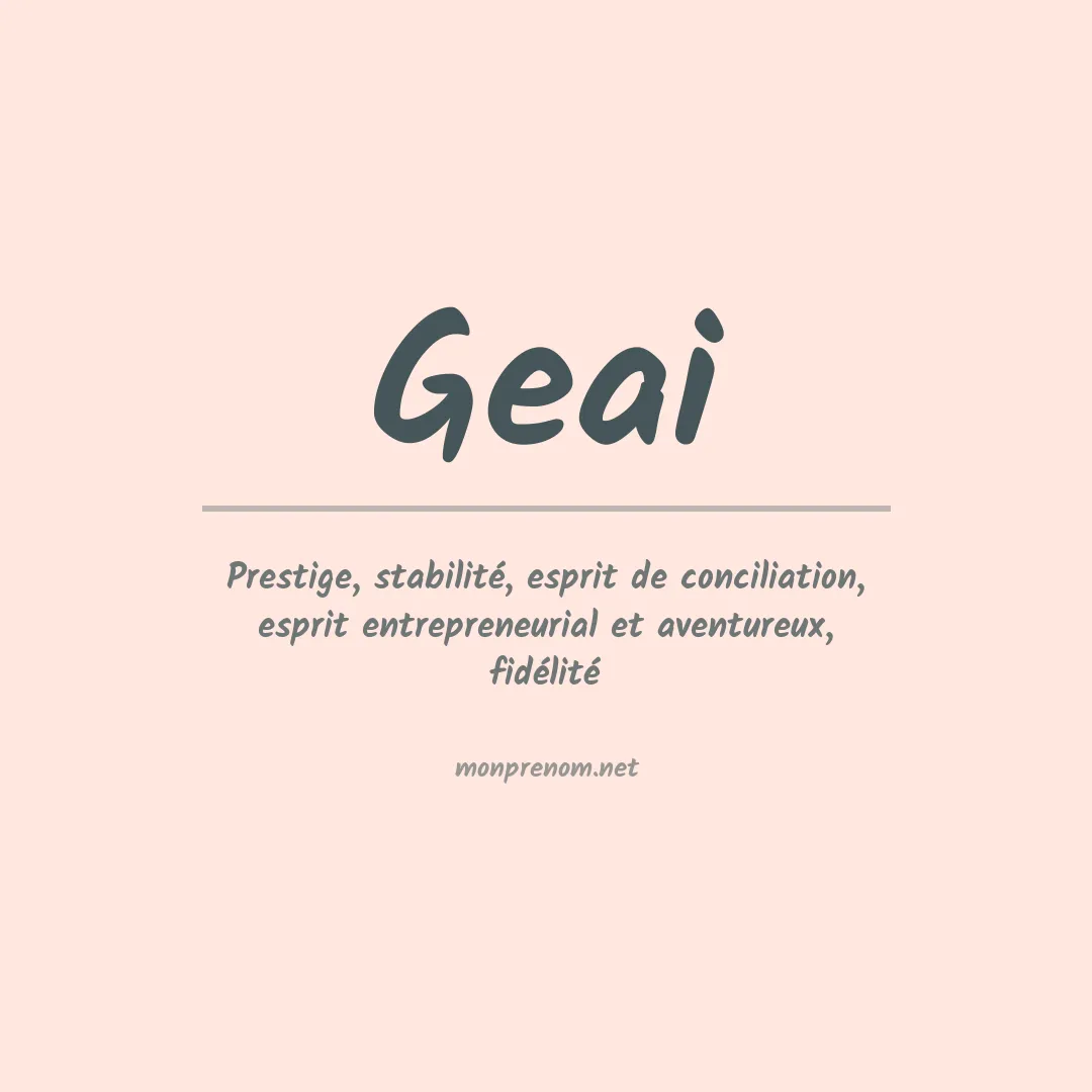 Signification du prénom Geai