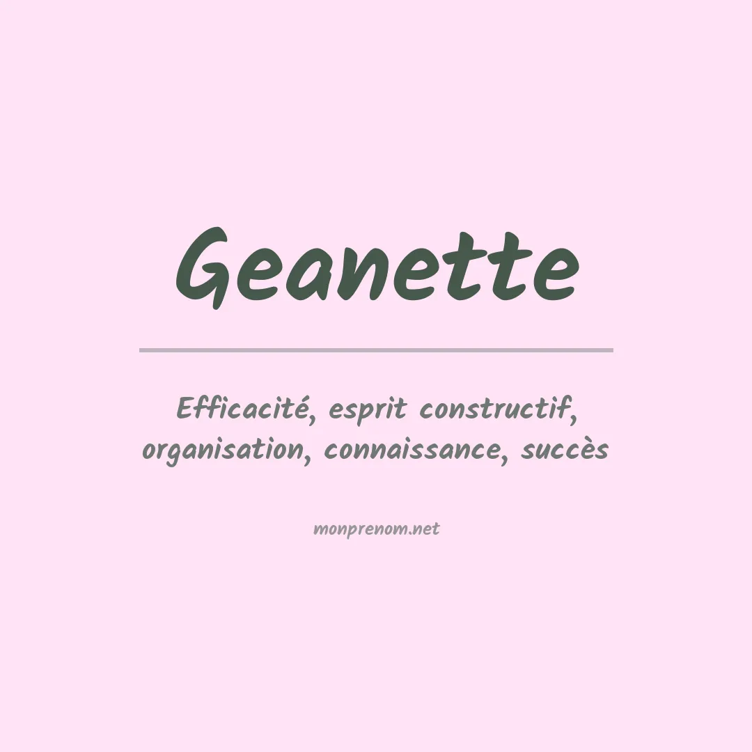 Prénom Geanette