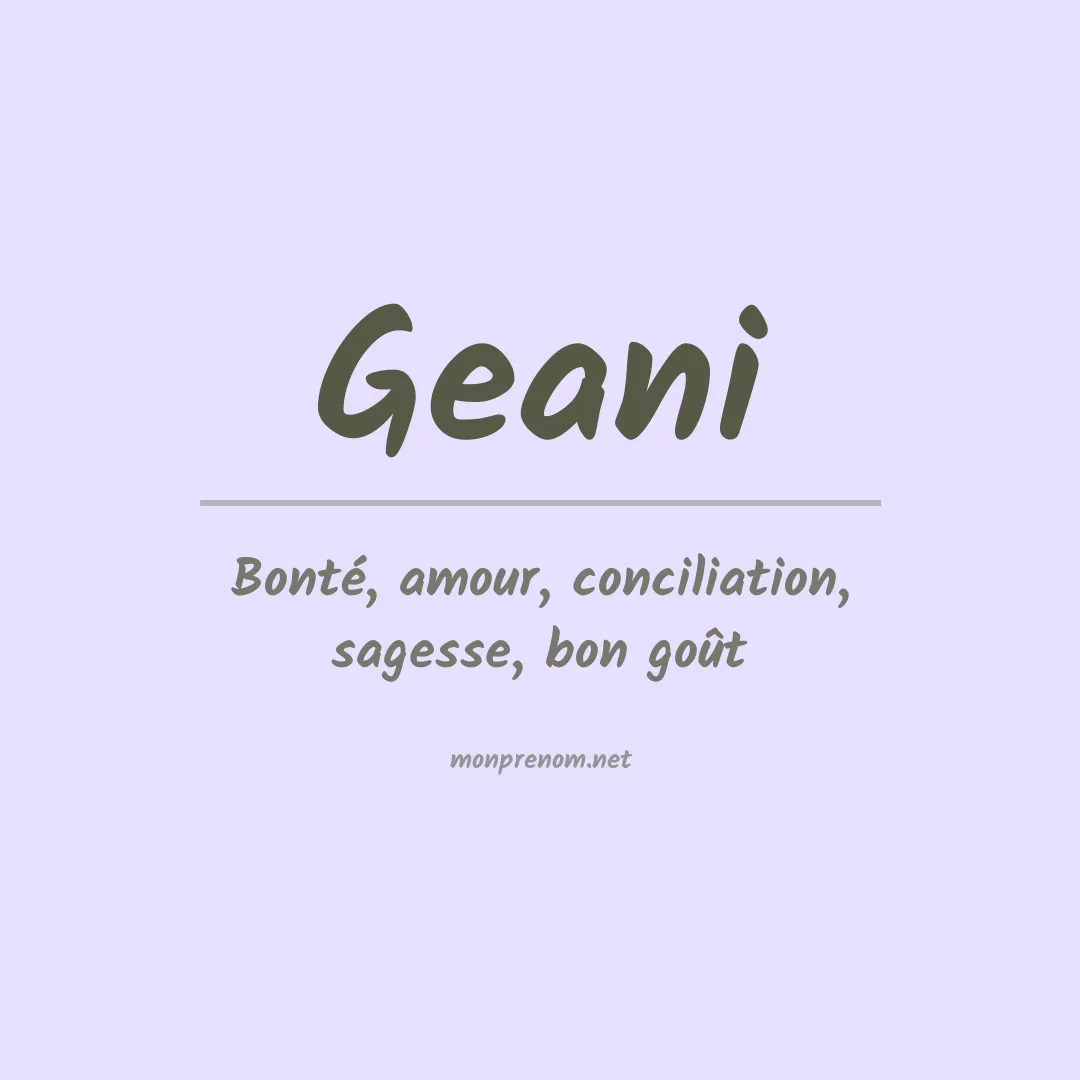 Prénom Geani