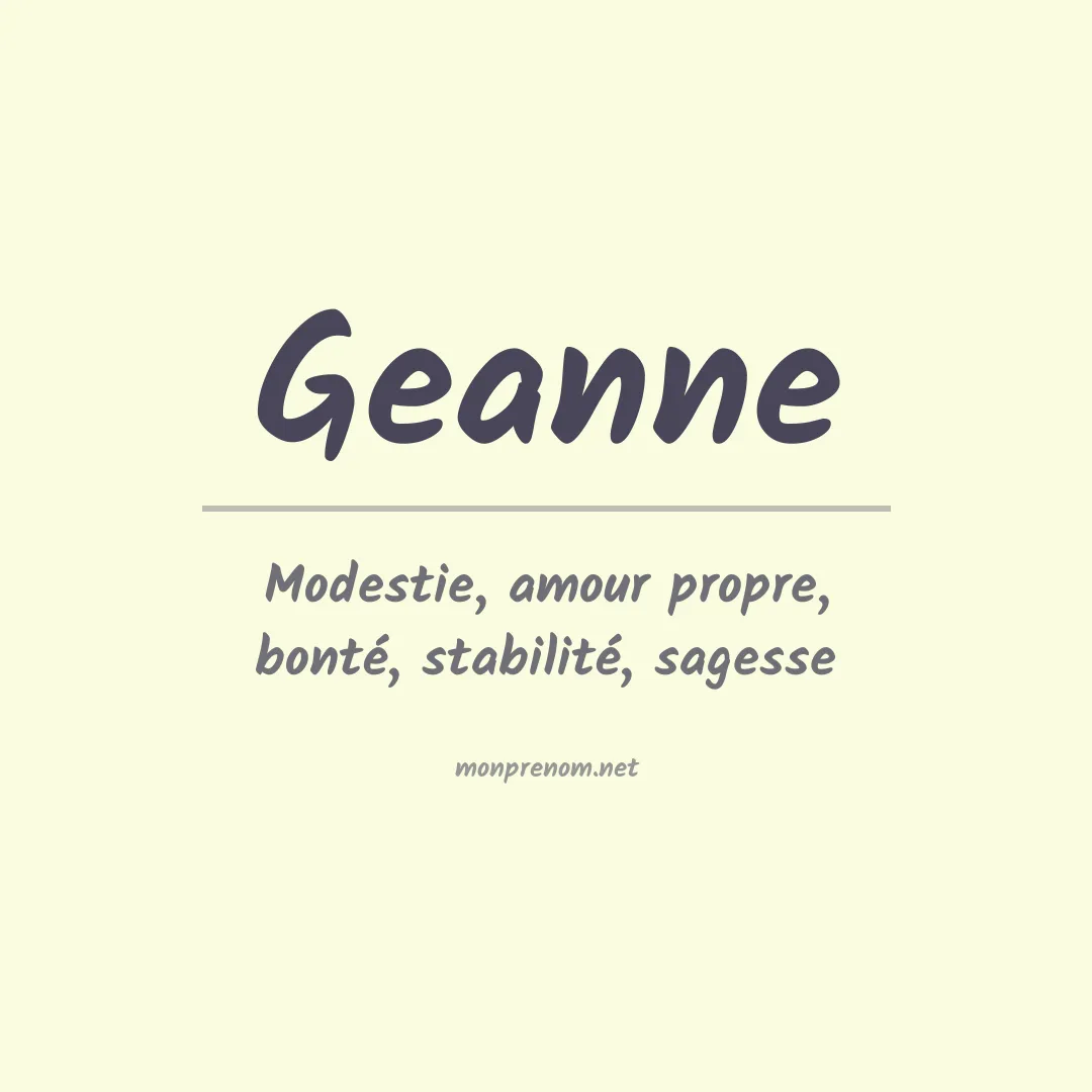 Prénom Geanne