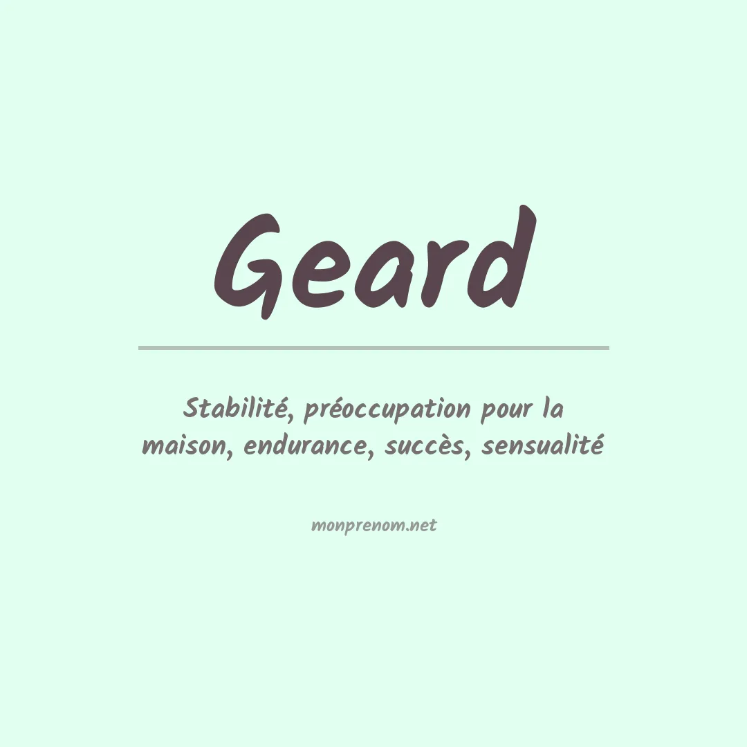 Signification du prénom Geard