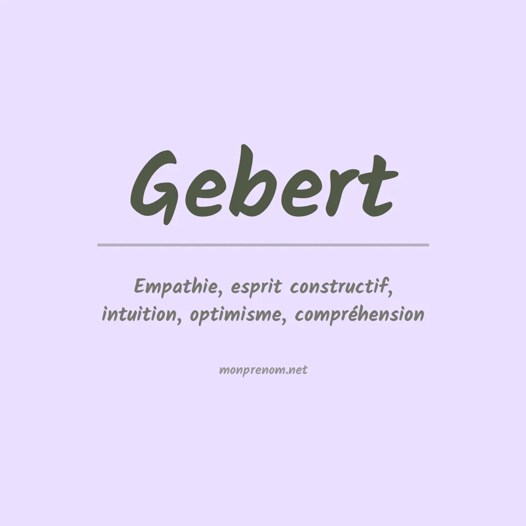 Prénom Gebert