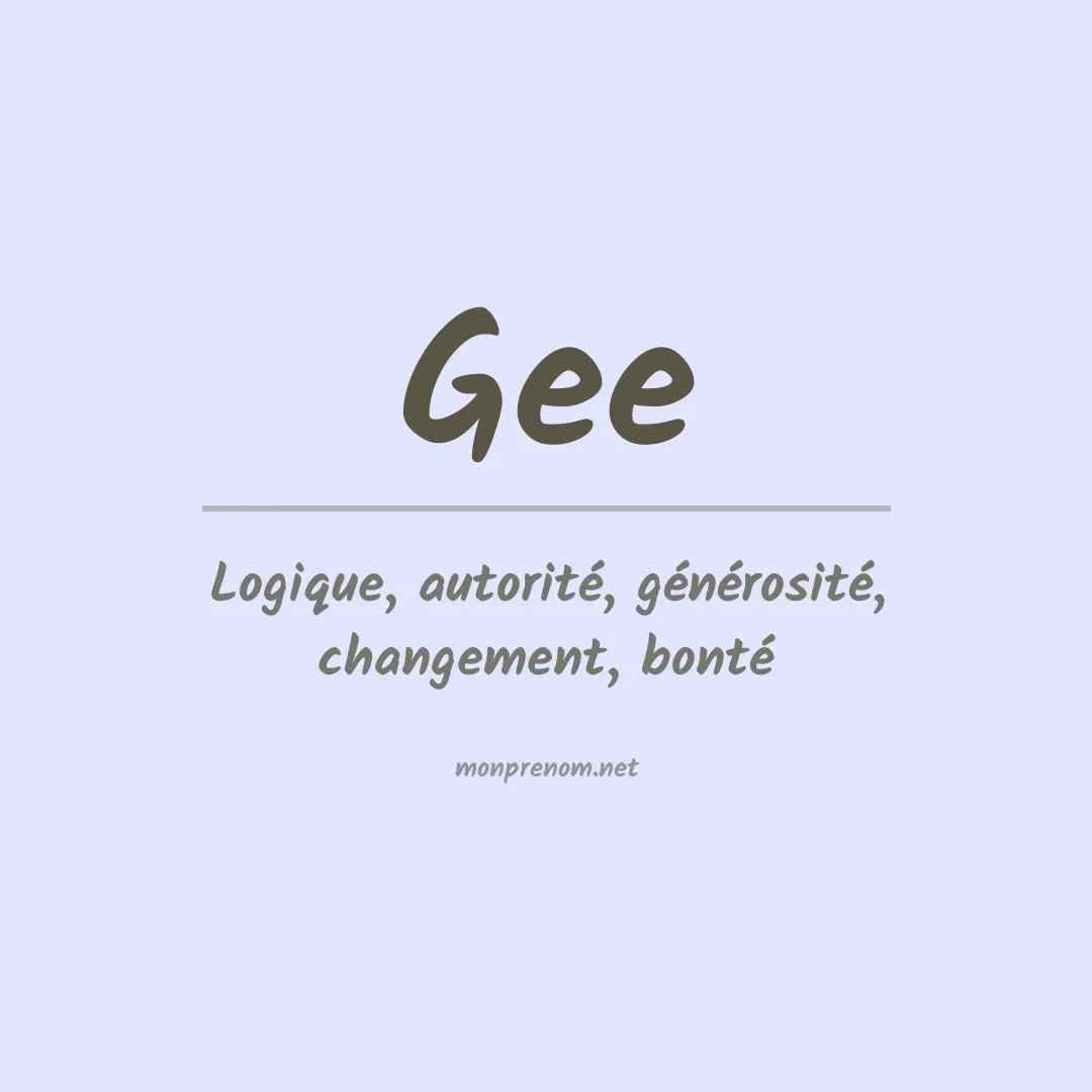 Prénom Gee
