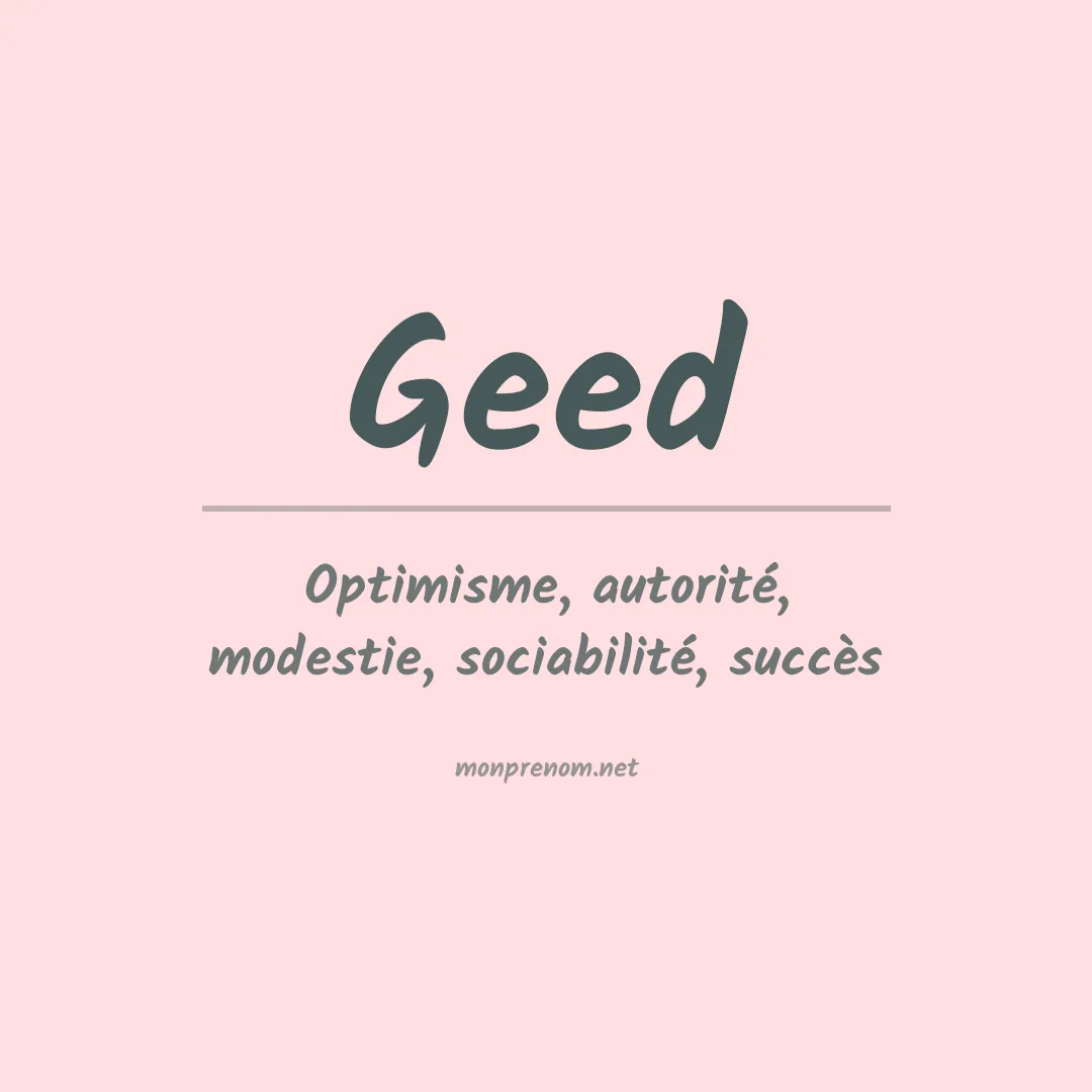 Signification du prénom Geed